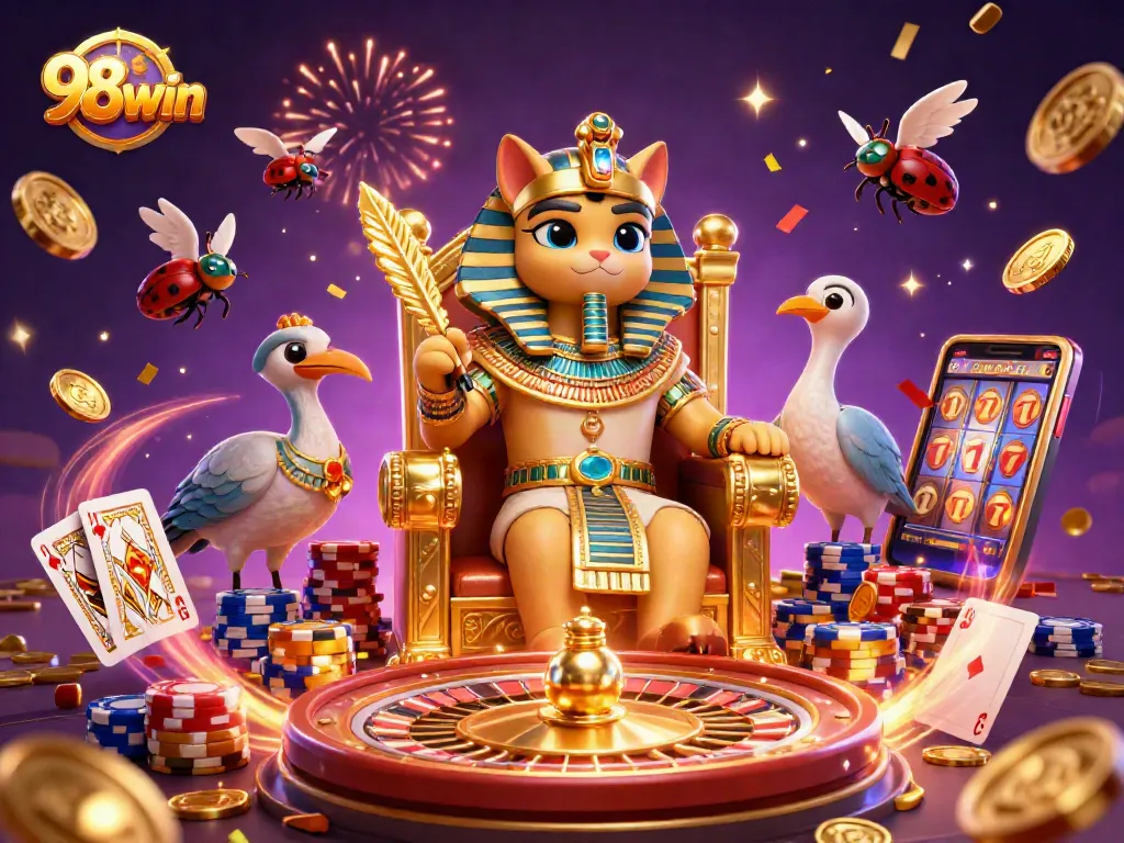 Engage with the exciting world of 98win casino through dynamic games, coins, and animated characters.
