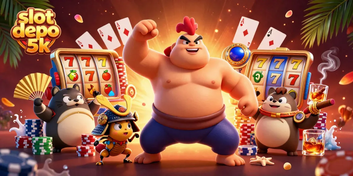 Experience slots action with slot depo 5k and dynamic game elements in a vibrant casino scene.