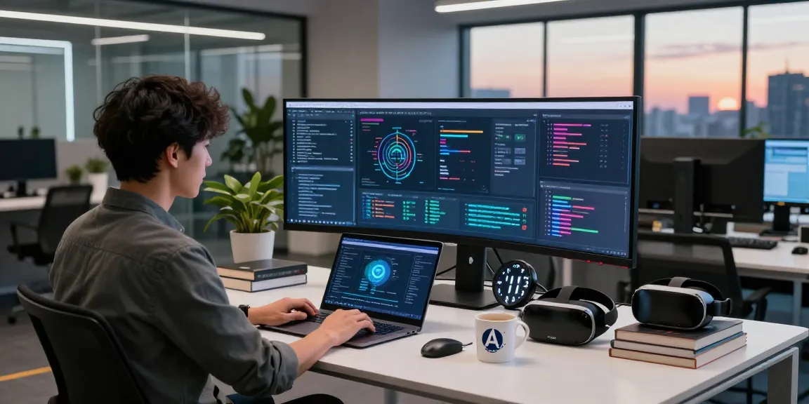 Discover how crush ai transforms tech development in a modern workspace with vibrant visualizations.