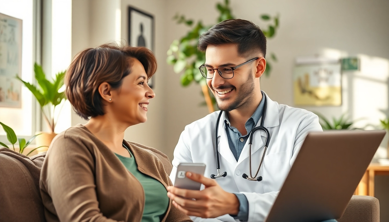 Consultation for MMJ Card Online in a welcoming healthcare setting with focus on patient-provider interaction.