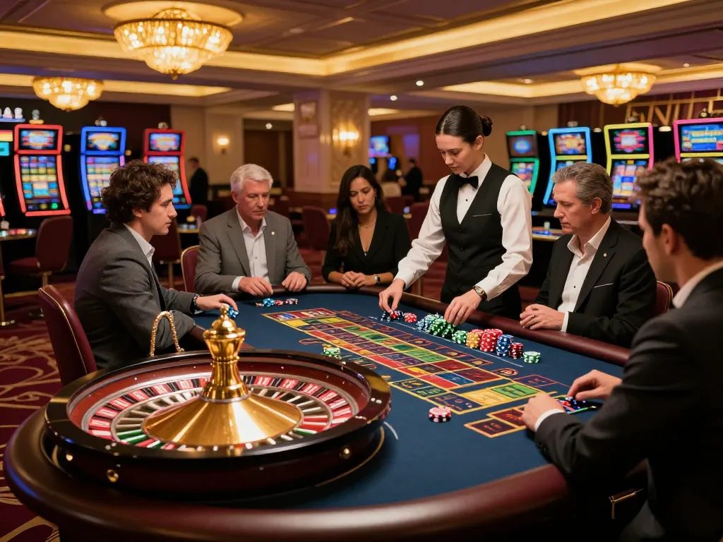 Experience the thrill of go8 at a luxurious casino roulette table with vibrant gameplay.