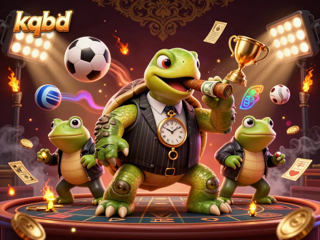 Experience kqbd and dynamic sports action with betting slip cards and trophies in vibrant 3D illustration.