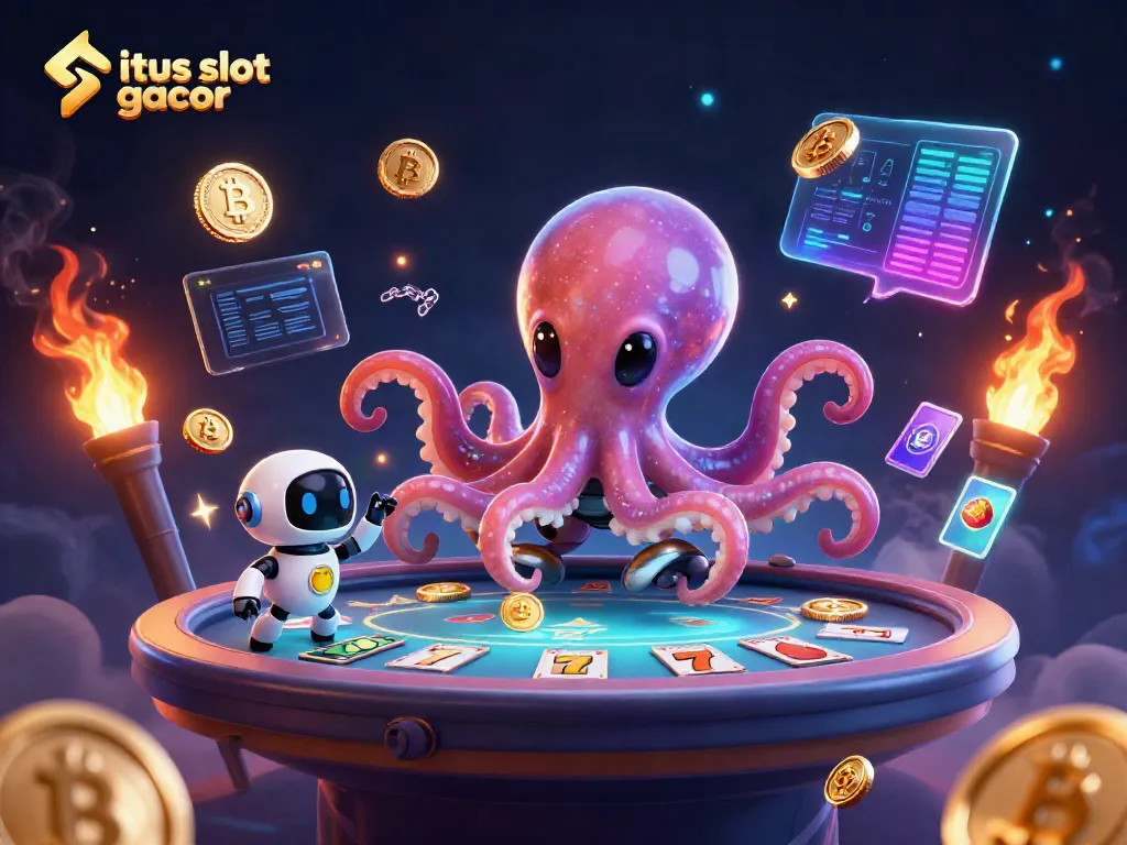 Situs slot gacor menampilkan karakter kartun alien dan elemen kasino dalam ilustrasi 3D yang menarik.