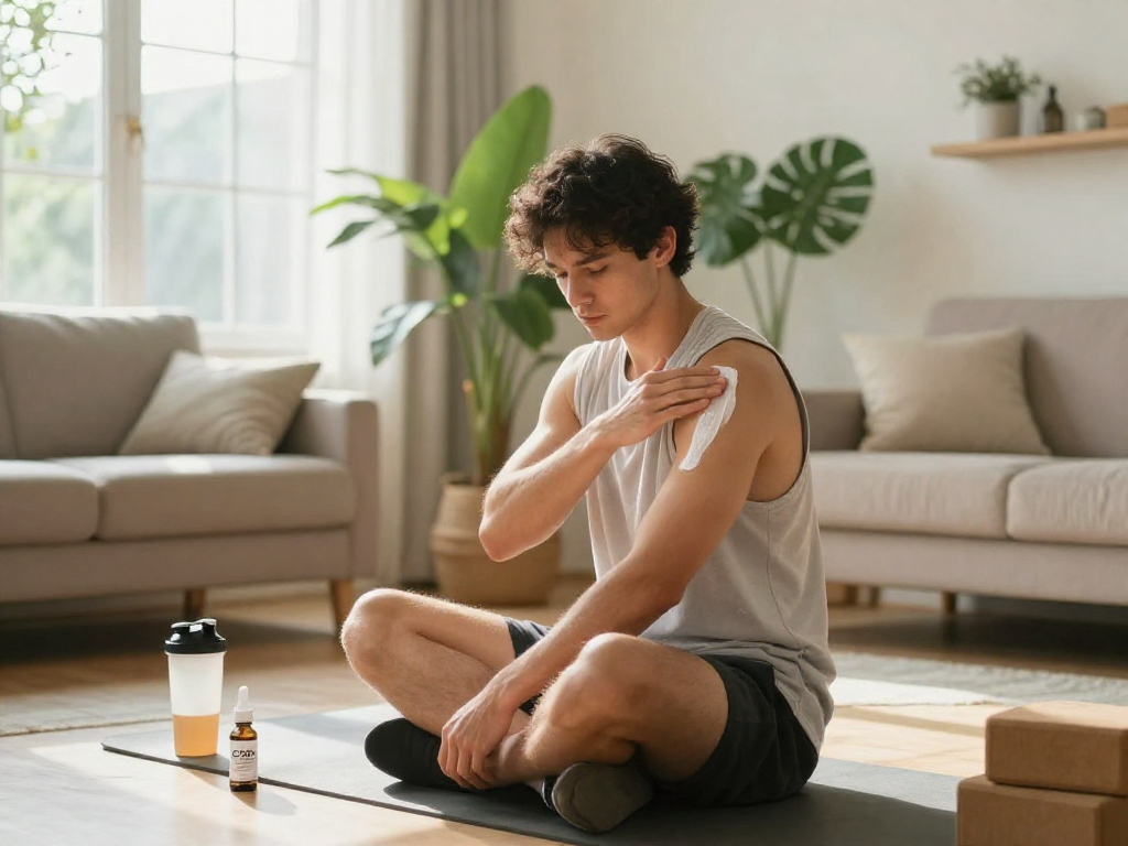 Buy pre-rolls online as part of a natural wellness routine featuring CBD cream and oil for recovery.