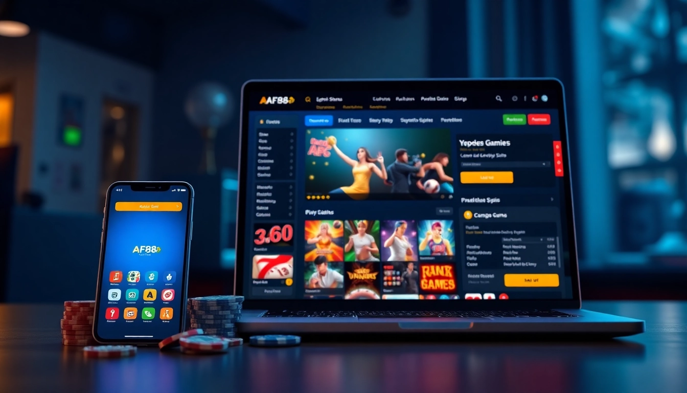 Engaging AF88 online betting platform with vibrant interface showcasing games and user-friendly options.