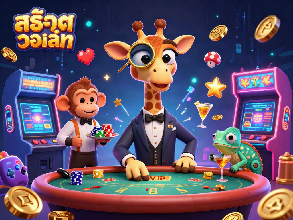 Experience thrilling สล็อตวอเลท action with a high-roller giraffe, monkey valet, and chameleon bartender.