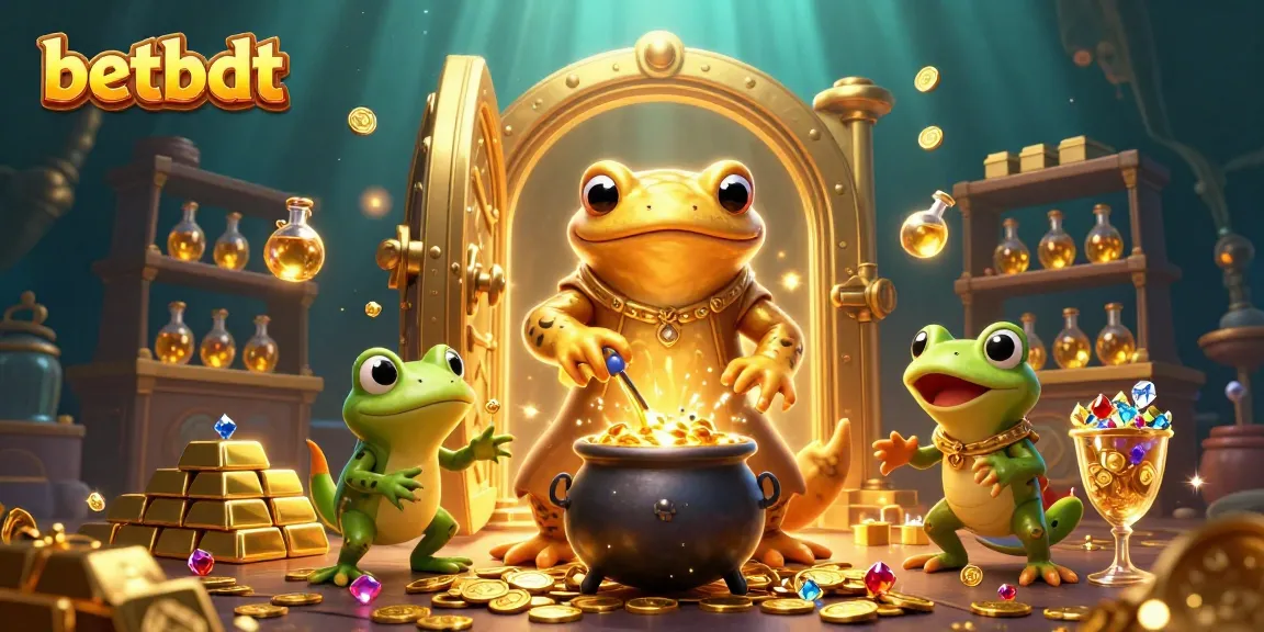 Experience the thrill of betting at betbdt with an enchanting 3D casino scene filled with gold and reward elements.