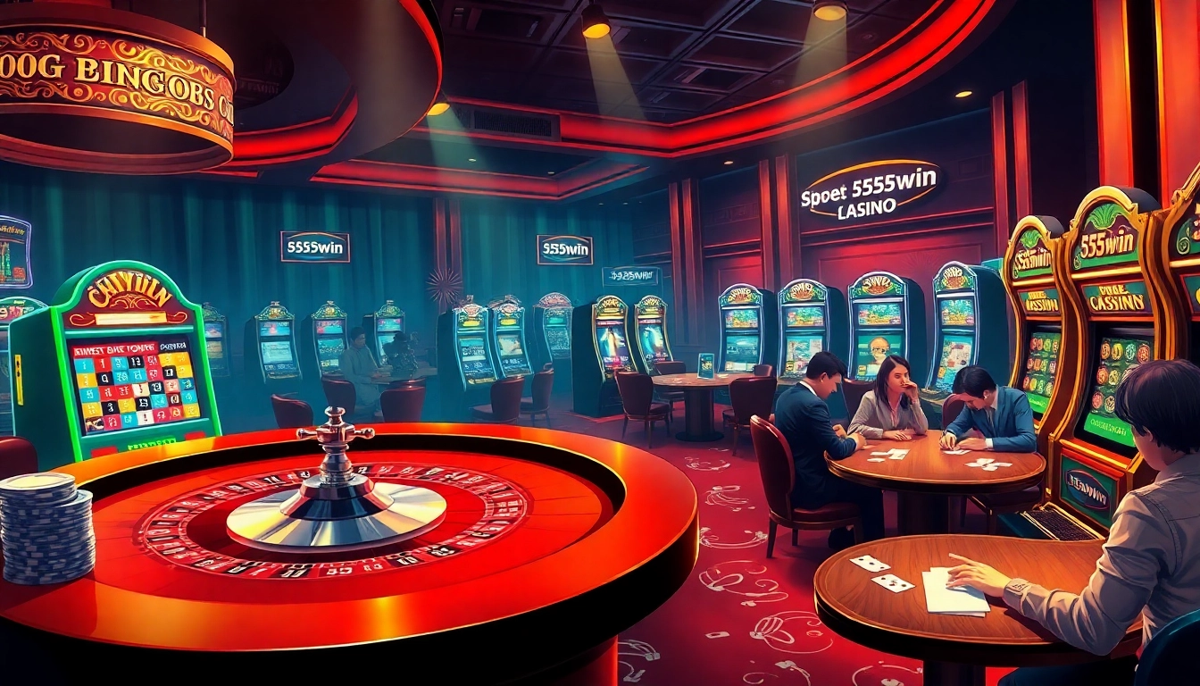 Experience thrilling gameplay at 555win casino with diverse slot machines and poker tables.