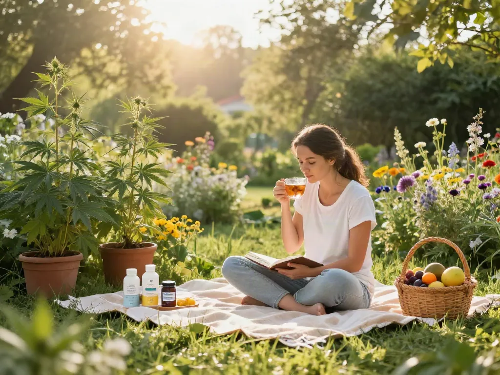 Discover cheap dabs with our premium CBD herbal tea in a tranquil garden setting, promoting a natural wellness lifestyle.