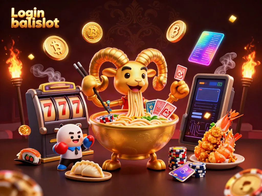 Engage with Login balislot in a dynamic 3D casino scene featuring vibrant characters and rich gaming elements.