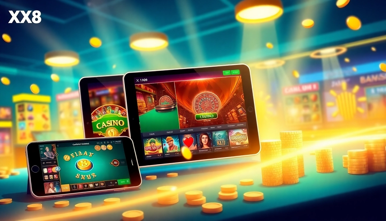 XX88 online gambling platform showcasing engaging casino games in a vibrant digital setting.