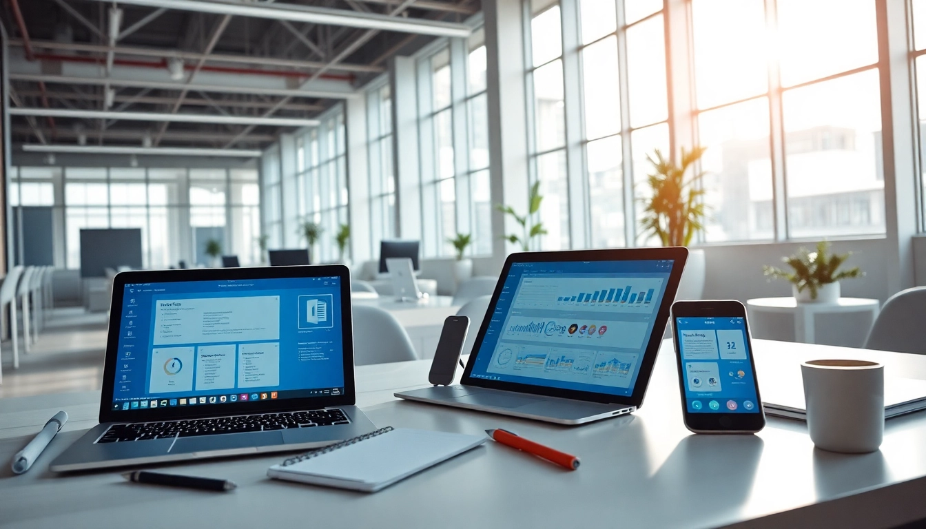 在专业工作区的现代设备上显示的 WPS Office 套件。