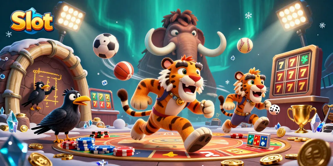 Spin Slot games and enjoy thrilling jackpots with a dynamic prehistoric casino scene.